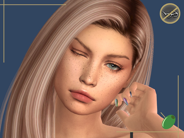 Sims 4 — Emily 3D Lashes Glasses Contradict by Pitted0live — Full mid length 3D eyelashes 2 versions