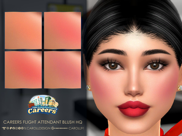Sims 4 — Careers Flight Attendant Blush HQ by Caroll912 — A 4-swatch vibrant matte cheek blush inspired by flight