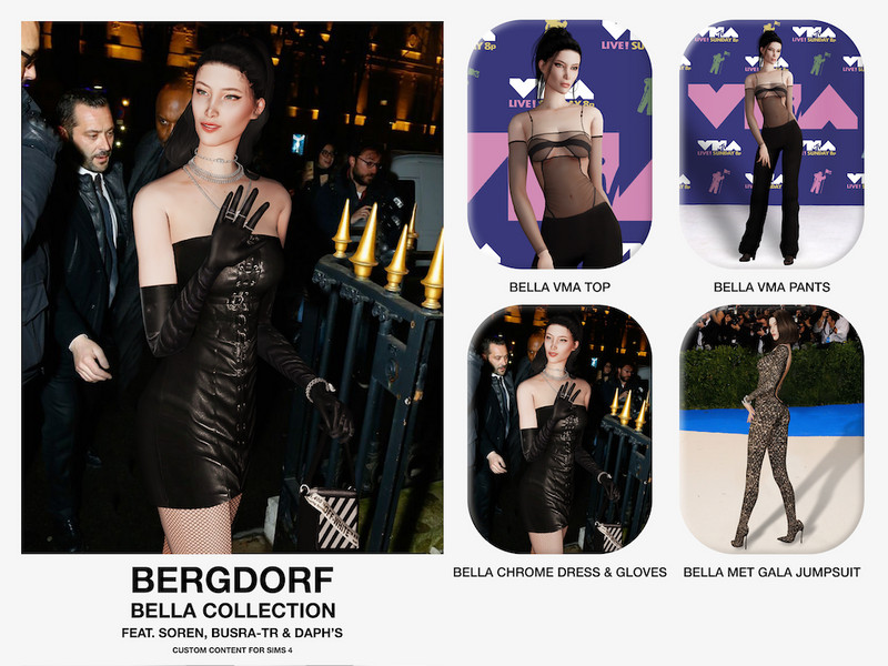 Sims 4 dress CC Bergdorf - Bella Chrome Dress by VentaStudio