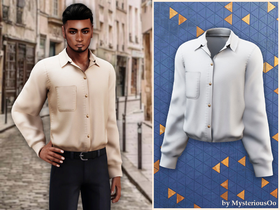 The Sims Resource | Male - Classic relaxed button shirt