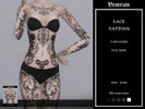Sims 4 — Lace Tattoos by Venerian - Full Body by Venerian — 5 swatches Covers the whole body, found in the chest tattoo