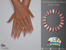 Sims 4 — Professional Short Sheer Glossy Nails by LVNDRCC — Natural rounded nails with a shiny gel polish finish. in an