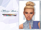 Sims 4 — Athena Hair V3 by Lewbertsn00tles — An elegant, messy bun. Maxis Match
