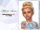 Sims 4 — Athena Hair V2 - Child version by Lewbertsn00tles — An elegant, messy bun with long curly strands. Maxis Match