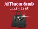 Sims 4 — Affluent Snob - Trait by Babybeesimss — Affluent Snob is built for Sims who expect the very best in life. They