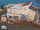 Sims 4 — Careers - Structure in Progress l CC by simZmora — An architect's house captured mid-process, exposing