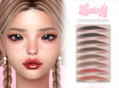 Sims 4 — - Learxfl : Featherlight Eyebrows by Learxfl — Eyebrows, 24 swatches , HQ and BGC . Standalone item with