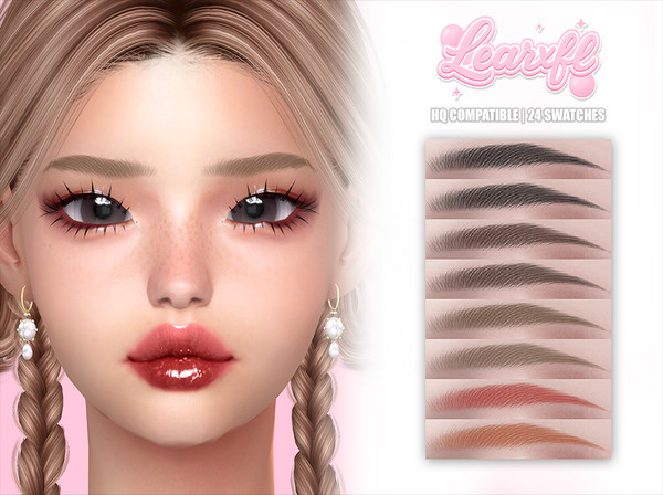 Sims 4 — - Learxfl : Featherlight Eyebrows by Learxfl — Eyebrows, 24 swatches , HQ and BGC . Standalone item with
