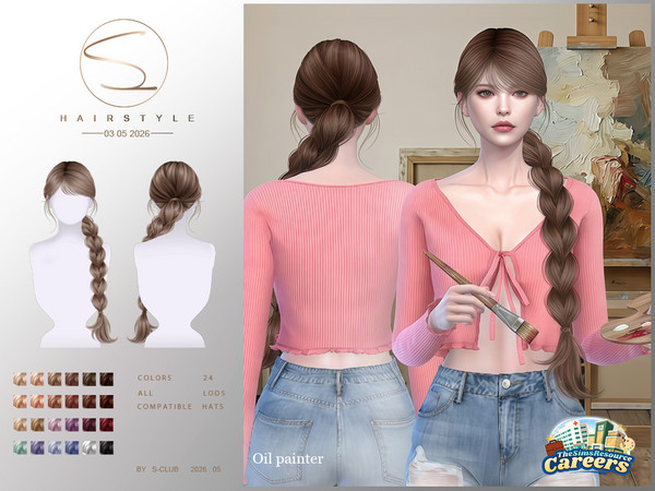 Sims 4 — S-CLUB BRAIDS HAIRSTYLE-Careers Collection by S-Club — S-CLUB BRAIDS HAIRSTYLE hope you like, thank you.
