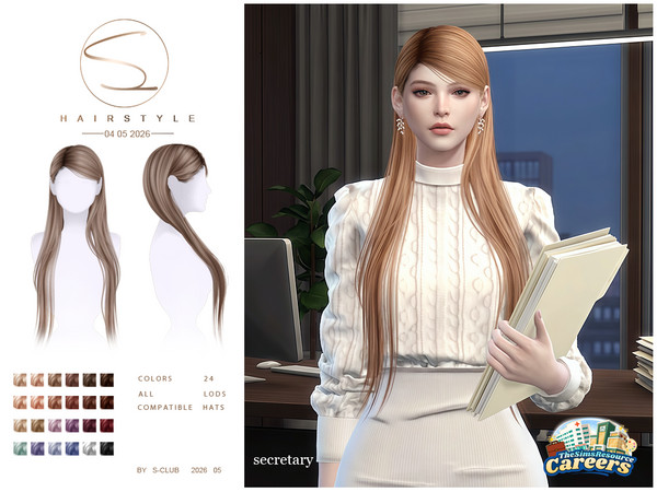 Sims 4 — S-CLUB LONG HAIRSTYLE-Careers Collection by S-Club — LONG HAIRSTYLE hope you like, thank you.