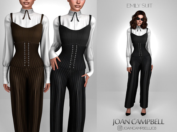 Sims 4 — EMILY SUIT by Joan_Campbell_Beauty_ — 6 swatches Custom thumbnail Original mesh