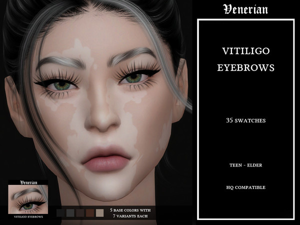 Sims 4 — Vitiligo Eyebrows by Venerian by Venerian — 35 swatches