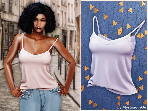 The Sims Resource | Lace trim cami top