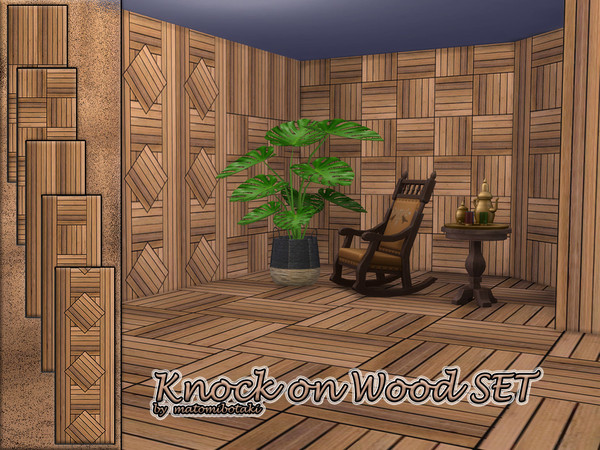 Sims 4 — Knock on Wood SET by matomibotaki — 5 combinable walls with wood cladding, providing warmth and a friendly,