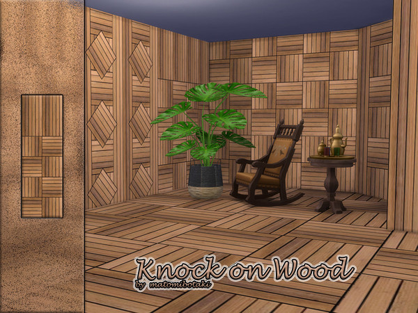 Sims 4 — Knock on Wood by matomibotaki — 5 combinable walls with wood cladding, providing warmth and a friendly, natural
