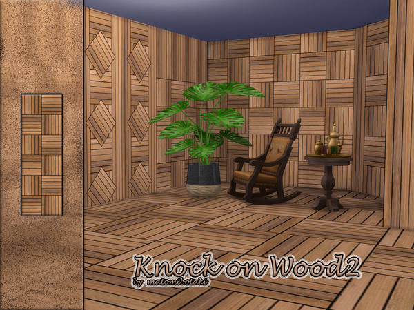 Sims 4 — Knock on Wood2 by matomibotaki — 5 combinable walls with wood cladding, providing warmth and a friendly, natural