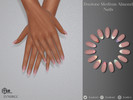 Sims 4 — Duotone Medium Almond Nails by LVNDRCC — Medium almond with a contrasting, graphic double french tip detail, in