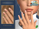 Sims 4 — Careers Neat and Tidy Natural Nails by Pitted0live — Short natural square nails for careers that require clean