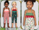 Sims 4 — Toddler Berry Bliss Jumpsuit by Pelineldis — Kids fashion clothing: five jumpsuits for toddler girls with