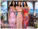 Sims 4 — Set - Floral Maxi H-Collection by Harmonia — Helen Dress 8 Swatches