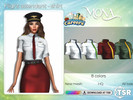 Sims 4 — Careers Flight attendant Shirt by Mona — -New mesh-