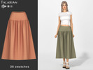 Sims 4 — Isabela Flowy Gathered Midi Skirt by talarian — Flowy gathered midi skirt. Versatile everyday piece that pairs