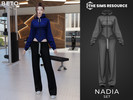 Sims 4 — Nadia - Set by Beto_ae0 — Female sports outfit, sweater with corset and long pants