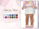 Sims 4 — Melody Skirt by Lewbertsn00tles — A cute jean skirt with little bows attached. Maxis Match