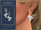 Sims 4 — Aliyah Diamond Earrings by Pitted0live — Hoop drop earrings with pear cut diamonds custom catalog image