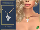 Sims 4 — Aliyah Diamond Necklace by Pitted0live — Pendant with pear cut diamonds on a gold chain Custom catalog image
