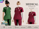 Sims 4 — MEDICAL - SCRUBS SET TOP by linavees — New Mesh