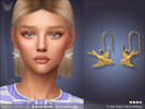 Sims 4 — Flying Swallow Earrings For Adults Kids and Toddlers by feyona — Flying Swallow Earrings come with 4 swatches.