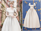 Sims 4 — Romantic puff sleeve gown by MysteriousOo — A graceful floor-length gown featuring a fitted bodice, soft puff