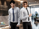 Sims 4 — Adult - Professional office shirt and tie set for business looks by Garfiel — A clean adult office outfit
