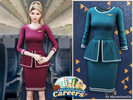 Sims 4 — Careers - Classic flight attendant uniform by MysteriousOo — A polished flight attendant uniform featuring a