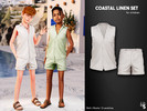 Sims 4 — Coastal Linen Set for children by WisteriaSims — A breezy, summer-ready outfit designed for your little ones.