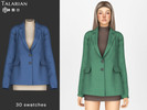 Sims 4 — Paislee Blazer With Dress Outfit by talarian — Classic single-breasted blazer with notched lapels, flap pockets,