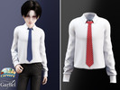 Sims 4 — Child - Smart school shirt and tie set for academy looks by Garfiel — A refined child outfit featuring a classic