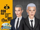 Sims 4 — CEO Hair by GoAmazons — Smooth combed back short bob for your bossy sims!