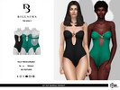 Sims 3 — Cut Out Bandeau Swimsuit by Bill_Sims — This swimsuit features a bandeau design with a cut-out front, a gold