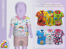 Sims 4 — Unisex SET - Playful Prints Button-Down for Infant and Child by RobertaPLobo — Unisex Boho Playful Prints