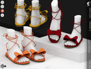 Sims 4 — Shoes KP 1 7- Female by KaTPurpura — Flat sandals with an ankle strap and a large bow