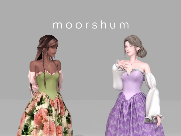 Sims 4 — princess gown by moorshum — - 30 swatches