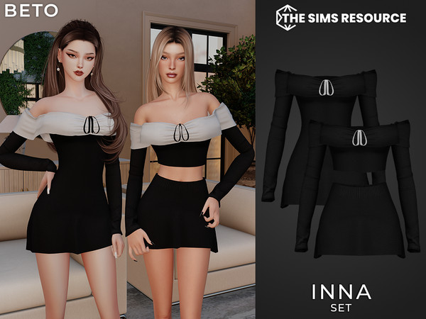 Sims 4 — Inna - Set by Beto_ae0 — Women's loungewear dress, enjoy it in your play