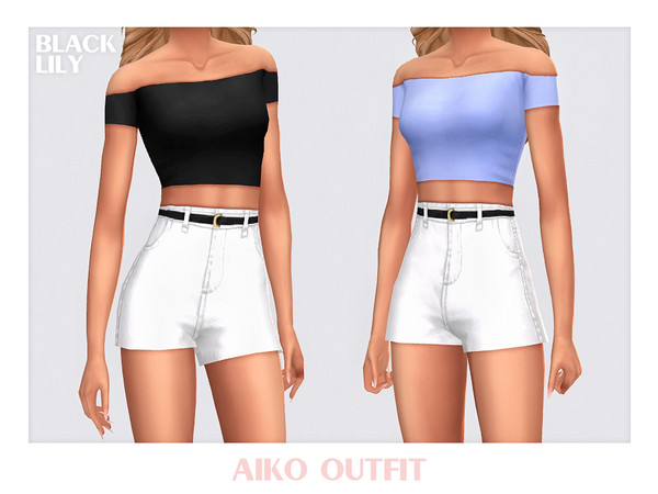 Sims 4 — Aiko Outfit by Black_Lily — YA, A, Teen