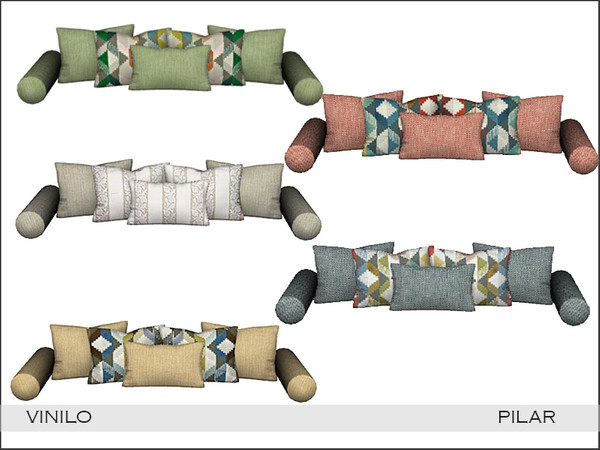 Sims 4 — Pilar Vinilo Pillows by Pilar — Retro touches with a contemporary twist