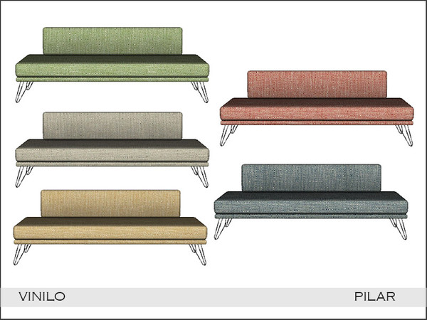 Sims 4 — Pilar Vinilo Sofa by Pilar — Retro touches with a contemporary twist