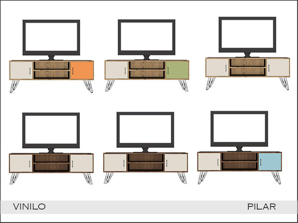 Sims 4 — Pilar Vinilo TV by Pilar — Retro touches with a contemporary twist
