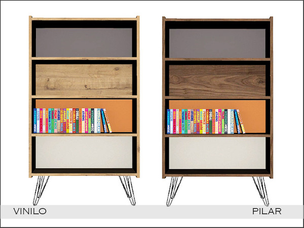 Sims 4 — Pilar Vinilo BookShelf by Pilar — Retro touches with a contemporary twist