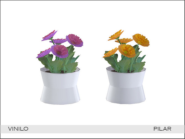 Sims 4 — Pilar Vinilo Flowerpot by Pilar — Retro touches with a contemporary twist